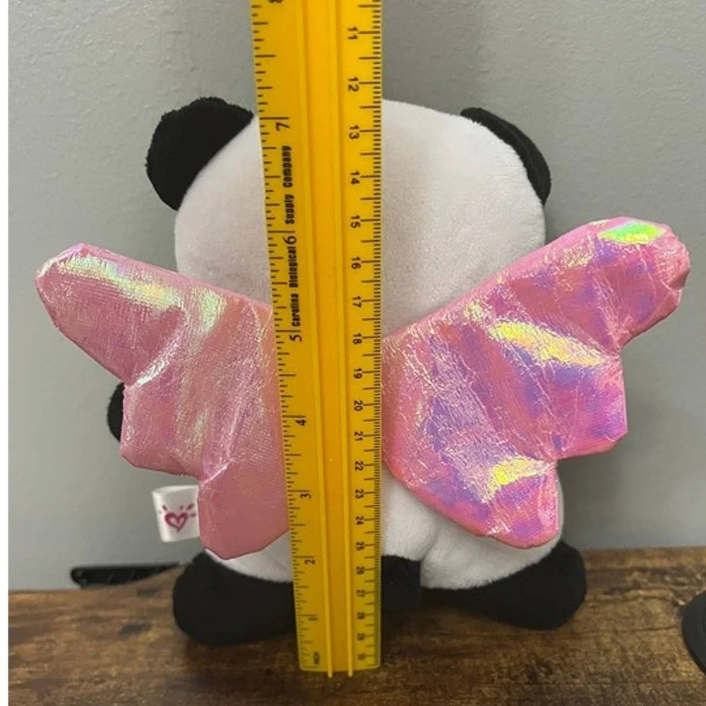 Justice Pandacorn Plush Stuffed Animal Pink Iridescent Wings Gold Horn Panda